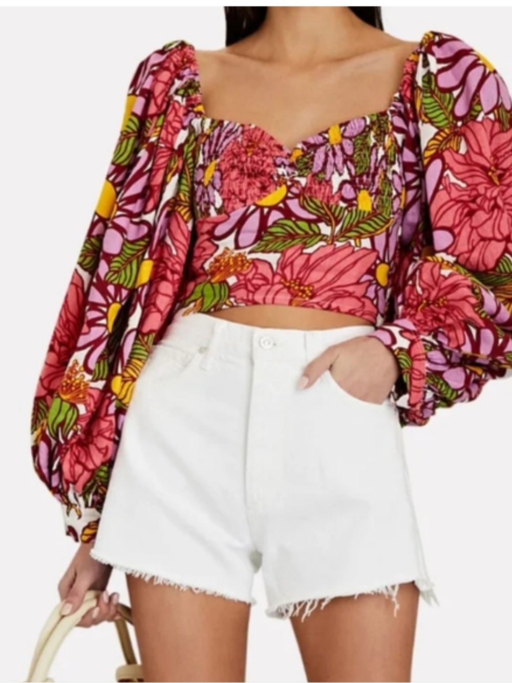 SWF Frida Exaggerated Puff Sleeve Floral
Top